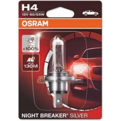 OSRAM žárovka H4 12V 60/55W P43T NIGHT BREAKER® SILVER (+100%) – Zboží Mobilmania