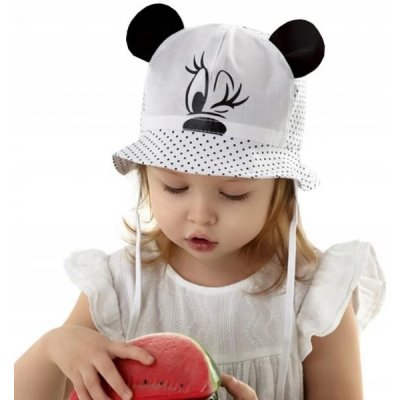 Letní klobouček Baby Nellys Minnie na zavazování růžový