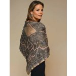 Classic Scarf dámský šátek hedvábný s viskózou černý s ornamenty a paisley vzorem – Zboží Mobilmania