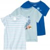 Kojenecké tričko a košilka lupilu Dívčí triko 3kusy pruhy modrá světle modrá