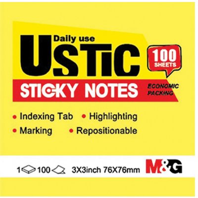 M&G Blok lepící M&G 76x76 mm, 100 listů - žlutý – Hledejceny.cz