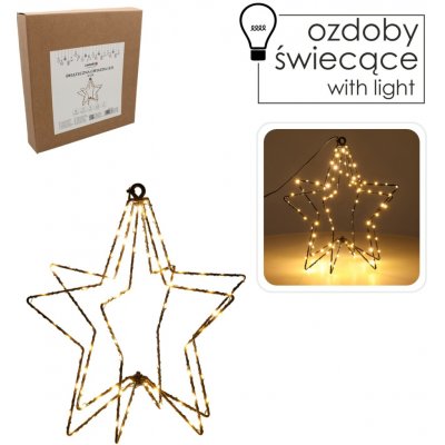 Pro-Tech shop Světelná LED hvězda 30cm 95 LED teplá bílá na baterie 69553 – Hledejceny.cz