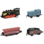 Vlak kovový mini historický set mašinka + 3 vagónky zpětný nátah 4 druhy na kartě – Zboží Dáma Vlak kovový mini historický set mašinka + 3 vagónky zpětný nátah 4 druhy na kartě – Zboží Dáma