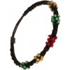 Náramek Šperky eshop spirálový z černých šňůrek korálky tří barev Q22.01