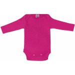 Dětské body z merino vlny a hedvábí Cosilana s dlouhým rukávem růžové – Zboží Dáma