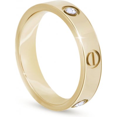 Biju Pozlacený Prstýnek z chirurgické oceli 4000447 – Zboží Dáma