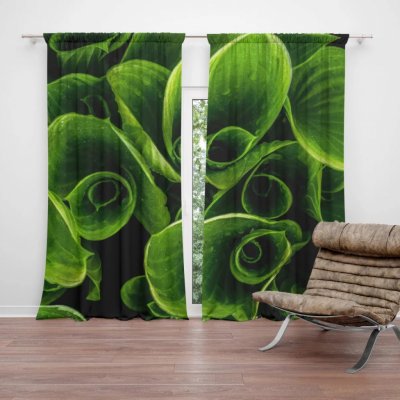 Závěsy Zelené listy: 2 ks - 140x250 cm - Sablio – Hledejceny.cz