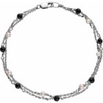 Zlaton Náramek bílé zlato s perlami a kuličkami anker vel.18 2.7g 000110309246 – Zboží Mobilmania