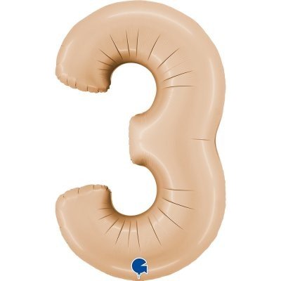 GRABO fóliový balónek ČÍSLICE KRÉMOVÁ 3 102cm,40 nafukovací – Sleviste.cz