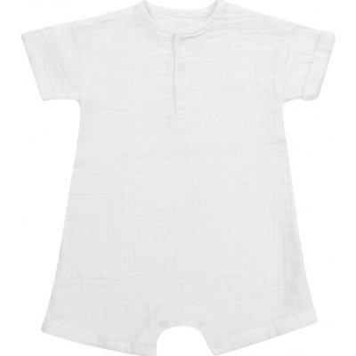 Moniel dětský rostoucí mušelínový overal s krátkým rukávem White – Zboží Dáma