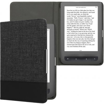 kwmobile Pouzdro pro PocketBook Touch Lux 3 / Basic Lux / Basic Touch 2 ze syntetické kůže a kanvasu Antracitová / Černá – Hledejceny.cz