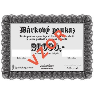 Dárkový poukaz v hodnotě 20.000 Kč – Zboží Dáma