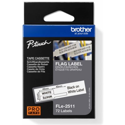 BROTHER FLe-2511, předřezané štítky - černá na bílé, šířka 21 mm FLE2511 – Zboží Živě