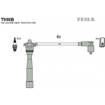 Sada kabelů pro zapalování TESLA T998B – Zboží Mobilmania