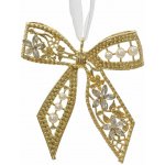 KAEMINGK Vánoční kovová ozdoba zlatá s kamínky 1ks, 7-9 cm - Mašle (6x1x7cm) – Hledejceny.cz