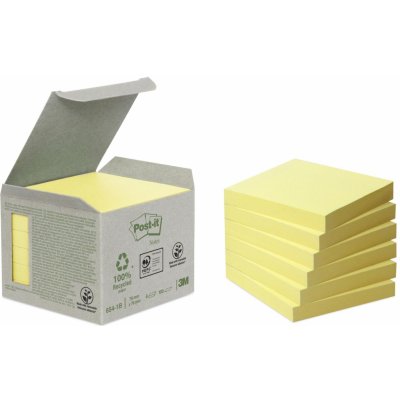 3M 3M Post-it recyklované bločky, velikost 76 x76 mm, 6 bločků po 100 lístků (654-1B) – Sleviste.cz