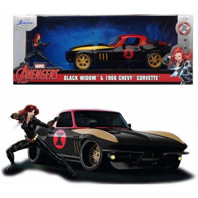 Dickie Marvel Widow Chevy 1966 černá 1:24 – Zboží Mobilmania