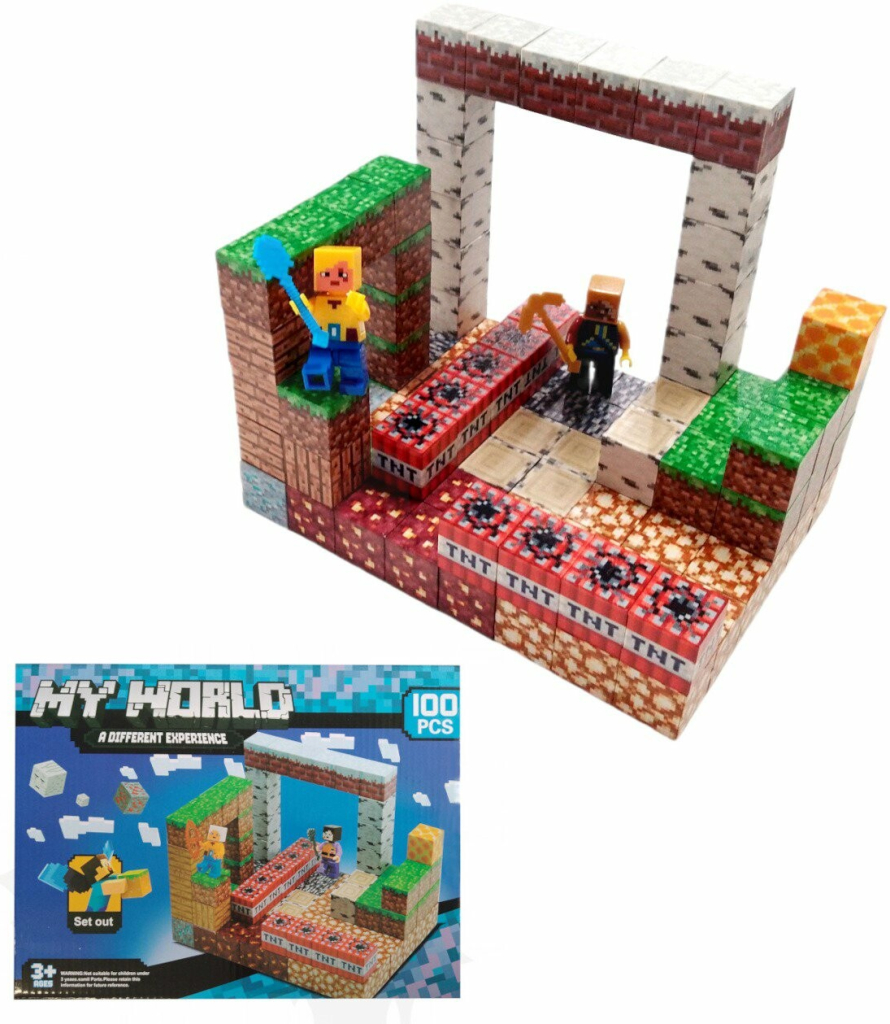 Toybit Magnetická stavebnice Minecraft TNT world 100 ks