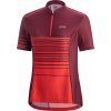 Cyklistický dres Gore C3 Striped Zip -hibiscus pink/chestnut red dámský