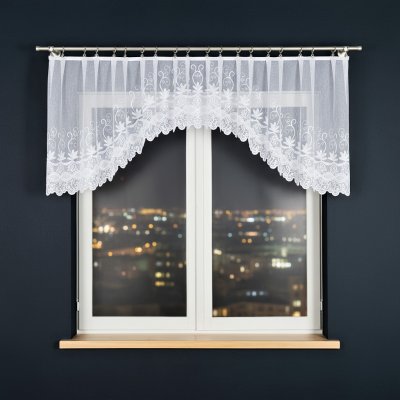 Dekorační oblouková krátká záclona na žabky JOWITA 80 bílá 300x80 cm MyBestHome – Zboží Mobilmania