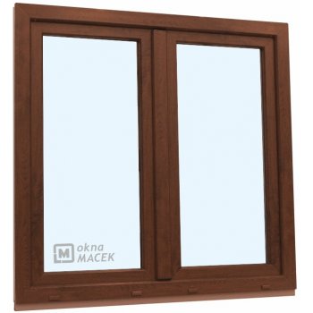KNIPPING Plastové okno - 70 AD, 1200x1200 mm, O+OS klapačka, ořech Barva, imitace: ořech/bílá (jednostranně)
