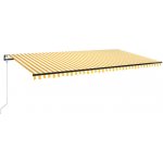 VidaXL Automatická zatahovací markýza 600 x 350 cm žlutobílá – Sleviste.cz