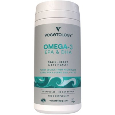 Vegetology | Omega-3 EPA a DHA - Opti3 s vit. D3 kapsle - 60 ks pro správnou podporu zdraví srdce, mozku a zraku - 60 ks