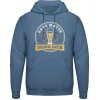 Pánská mikina s potiskem AWDis Hoodie Mikina Motiv Save water Drink Beer Letecká modrá