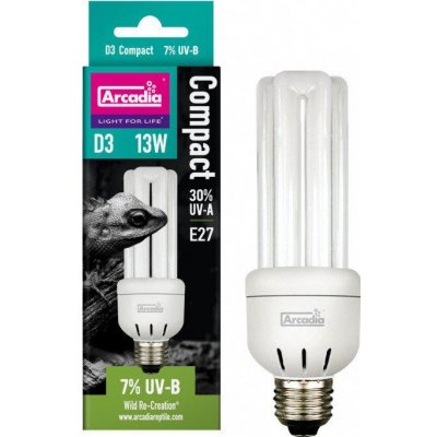 Arcadia D3 Compact Reptile Lamp 13 W 7.0 UVB – Zboží Mobilmania