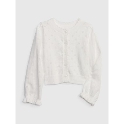 Gap 536453-02 Dětský pletený kardigan Bílá – Zboží Dáma