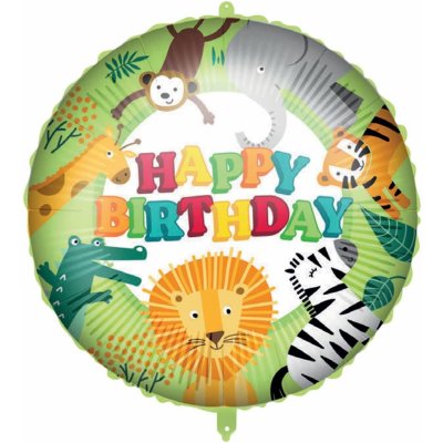 Procos Fóliový balónHappy Birthday Jungle 46 cm – Zboží Dáma