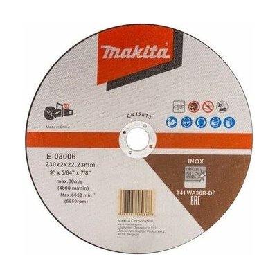 Makita E-03006 Řezný kotouč na nerez 230x2.0x22.23mm (E-03006)