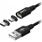 AlzaPower APW-CBMG30015B MagCore 2in1 USB-A to Micro USB/USB-C, 60W, 1.5m, černý – Zboží Živě