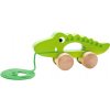 Dřevěná hračka Tooky Toy krokodýl pro tahání tlačení na laně