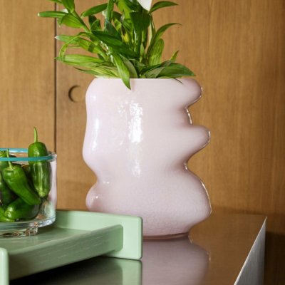 Hübsch Váza Lote, růžová, výška 25 cm, sklo - 662115 – Hledejceny.cz