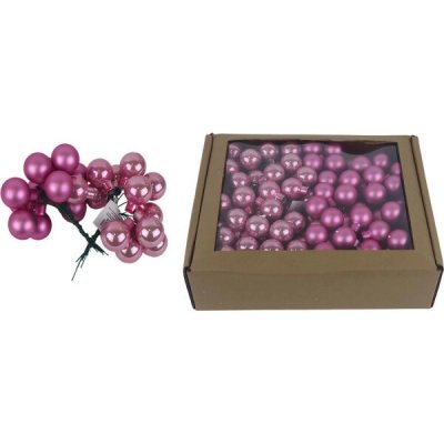MOREX Skleněné baňky na drátku růžové, pr.2,5cm, S0571-05/BOX 144 ks – Hledejceny.cz