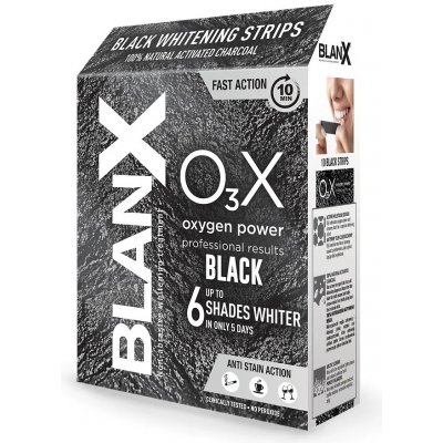 BlanX O3 X Black Fast Action bělící pásky na zuby 10 ks – Zboží Dáma