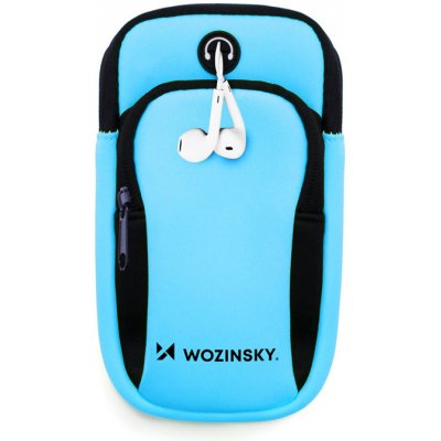 AppleMix Sportovní pouzdro na ruku WOZINSKY pro Apple iPhone - reflexní - látkové - modré – Zboží Živě