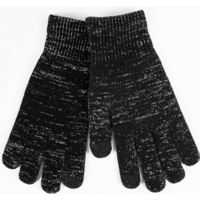 YO rukavice prstové RED0080K černé se stříbrnou nitkou – Zboží Mobilmania