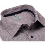 Marvelis Comfort Fit košile s tmavě červeným mini kárem a tmavomodrým vnitřním límcem – Zboží Mobilmania