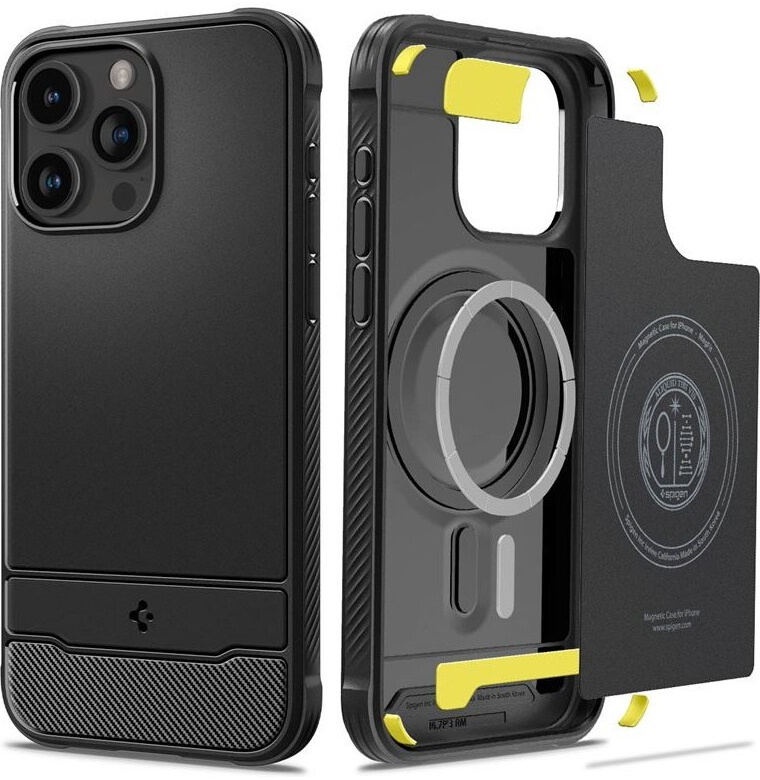 Pouzdro Spigen Rugged Armor MagFit iPhone 15 Pro Max matně černé