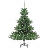 Vánoční stromek vidaXL Umělý vánoční stromek normandská jedle LED a koule zelený 150cm