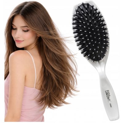 Euro Stil profesionální oválný kartáč na prodloužené vlasy kančí štětiny 03690 – Sleviste.cz