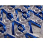 Vývazek s růžičkou - bílá / královská modrá 548 – Zboží Dáma