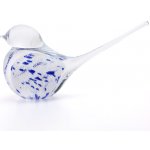 Artcristal Bohemia Skleněný ptáček 03 Bílá / Modrá,, 15 cm | České hutní sklo – Zboží Dáma