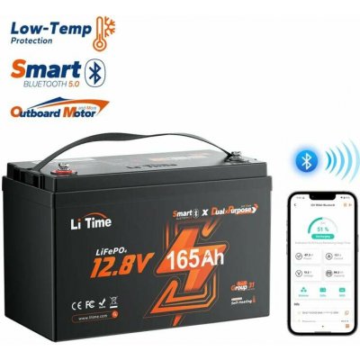 LiTime 12V 165Ah LiFePO4 1200 CCA Bluetooth ohřev IP67 – Zboží Živě