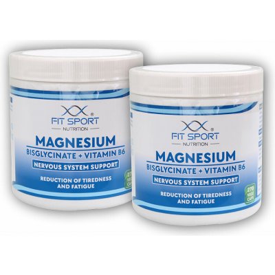 FitSport Nutrition 2x Magnesium Bisglycinate + Vitamin B6 270 vege kapslí – Hledejceny.cz
