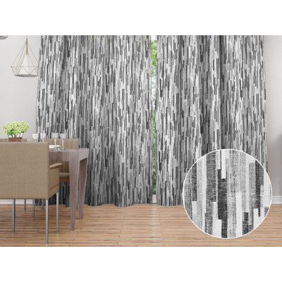 Biante Dekorační závěs Leona LN-175 Šedo-černé proužky 130x140 cm – Hledejceny.cz