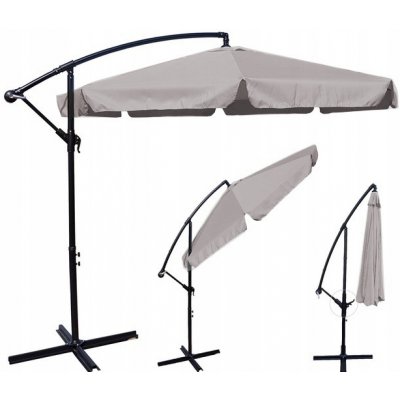 Ekspan Velký závěsný zahradní slunečník 350 cm Světle-šedá – Hledejceny.cz