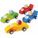 Bigjigs Toys Barevné závodní auto 1ks – Sleviste.cz